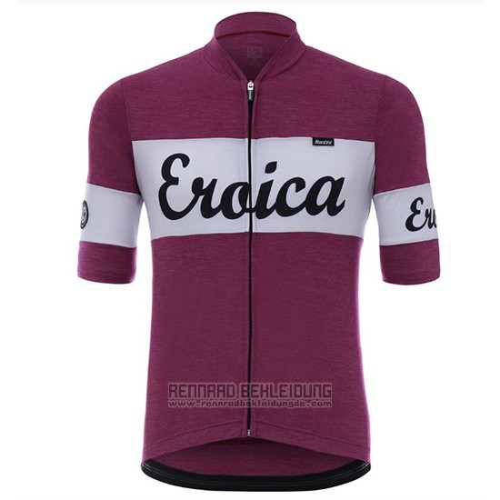 2018 Fahrradbekleidung Eroica Vino Dunkel Rot Trikot Kurzarm und Tragerhose - zum Schließen ins Bild klicken